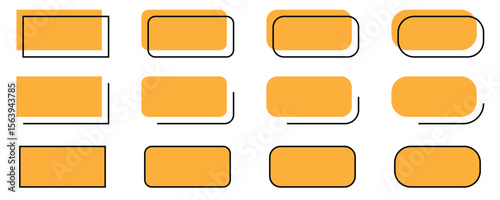 Yellow Abstract Speech Bubble and Chat Box Vector Set – Organic Shape Text Frames