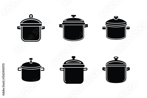 pressure cooker icon silhouette vector illustration