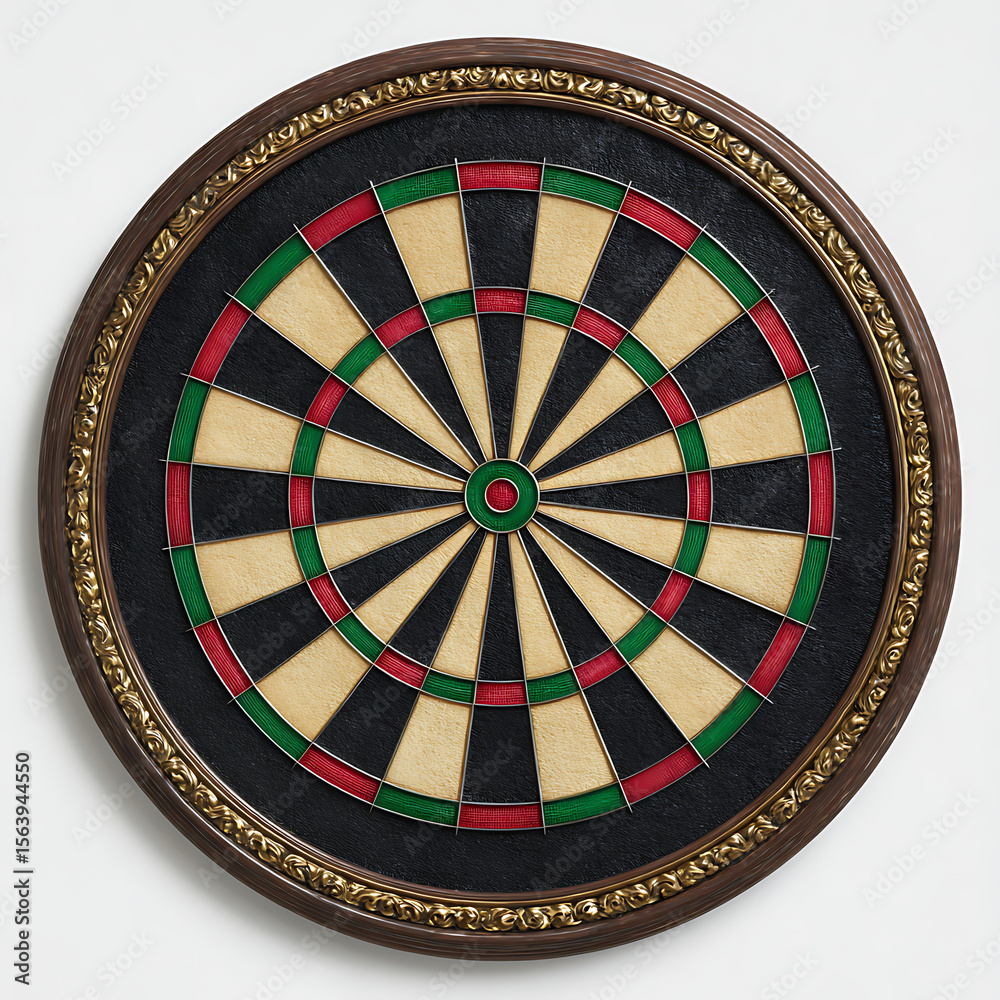 Obraz premium Classic dartboard with ornate frame and colorful segments game sport