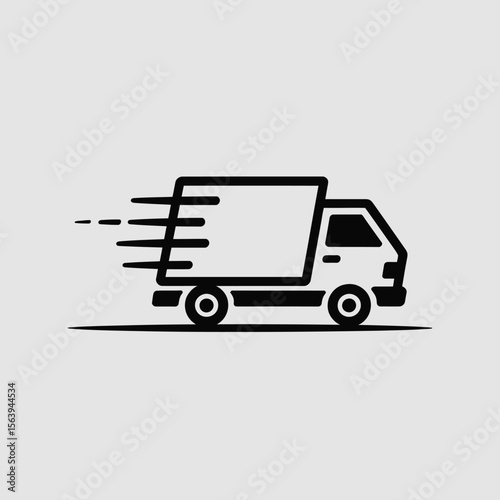 Speeding delivery truck icon symbolizing fast shipping and logistics services