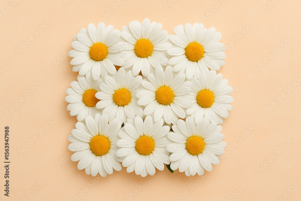 Obraz premium daisies on a wooden table