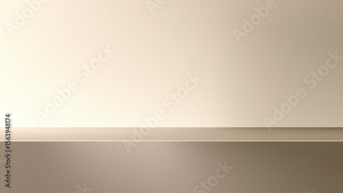 Elegant beige gold podium table background for product placement