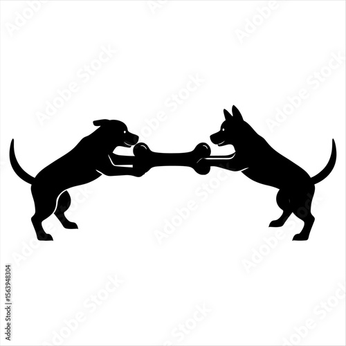 Dog eating  from bowl happily different style t-shirt design