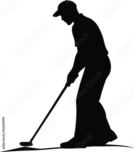 Silhouette of a woman cleaning with a vacuum cleaner vector illustration