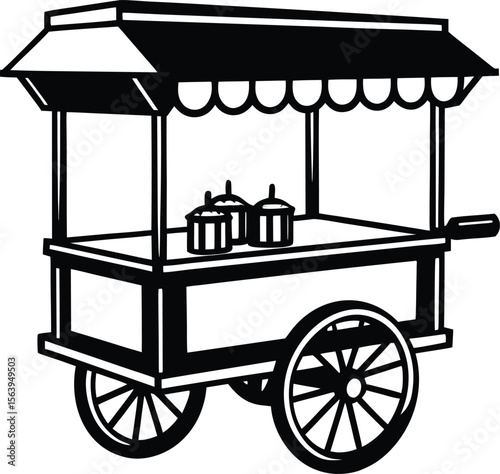 Vintage carriage vector illustration with antique wheels and retro transport design