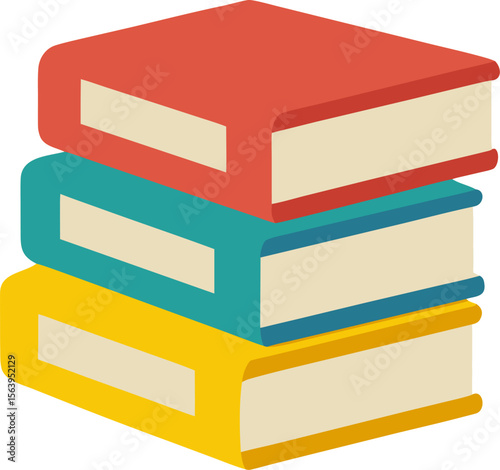 Closed Book silhouette outline and colorfull Vector Icons