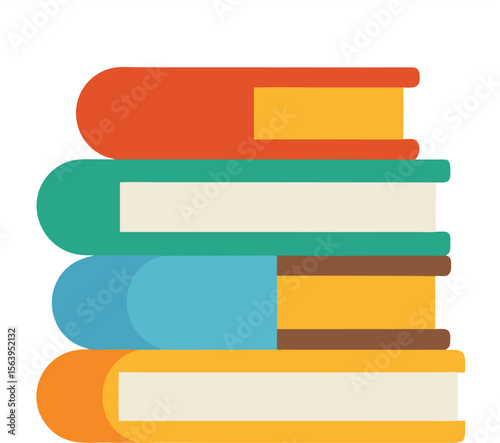 Closed Book silhouette outline and colorfull Vector Icons