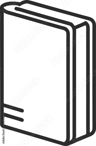 Closed Book silhouette outline and colorfull Vector Icons