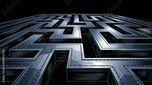 Wallpaper Mural Complex metal maze, intricate pathways, endless journey.
 Torontodigital.ca