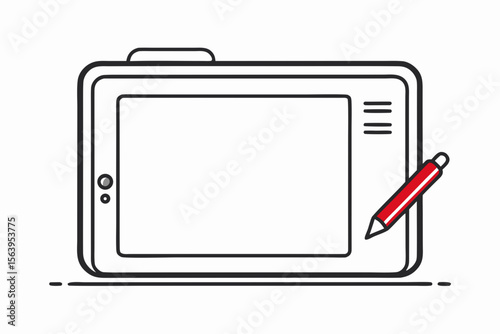 clean mono line digital whiteboard icon art