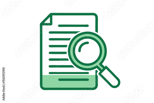 clean mono line inspection magnifier icon tool