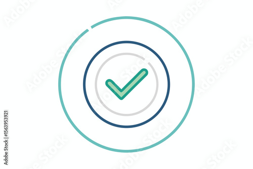 check minimal line vector icon simple art