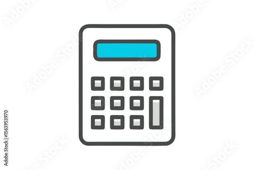 calculator minimal mono line icon outline