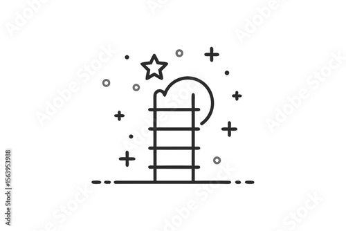 ladder minimal mono line icon vector style