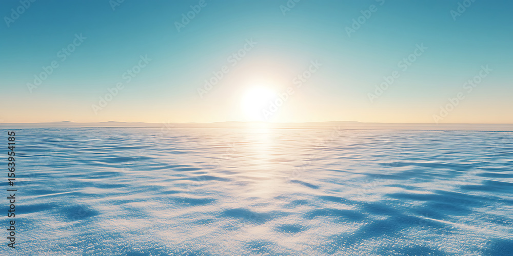 Obraz premium Serene ocean scene with a bright horizon and a calm blue sea