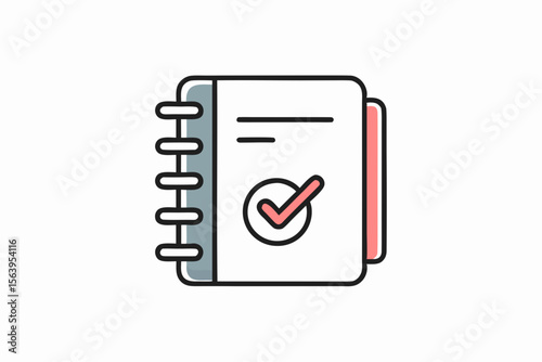 notebook minimal mono line vector icon sketch