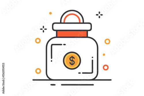minimal mono line saving money vector icon