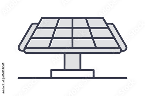minimal mono line solar panel vector icon