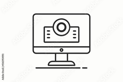 minimal mono line webcam camera vector icon