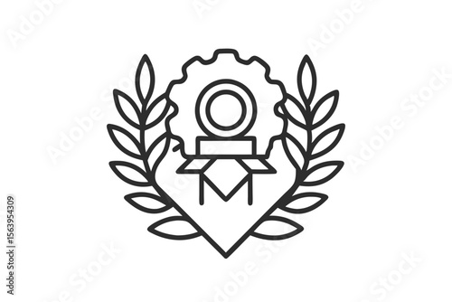 mono line certification badge quality icon