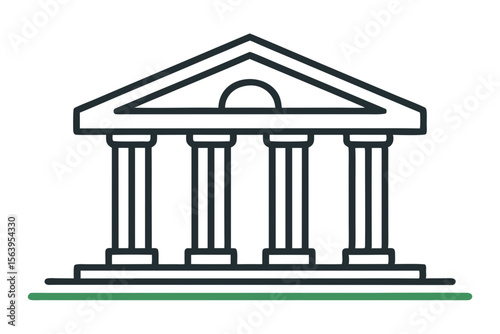 mono line bank building finance icon