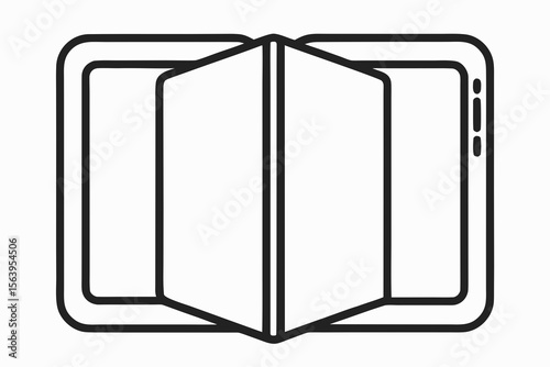 mono line foldable phone icon minimal shape