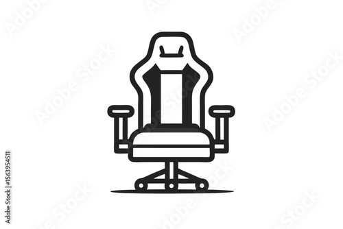 mono line gaming chair icon clean vector