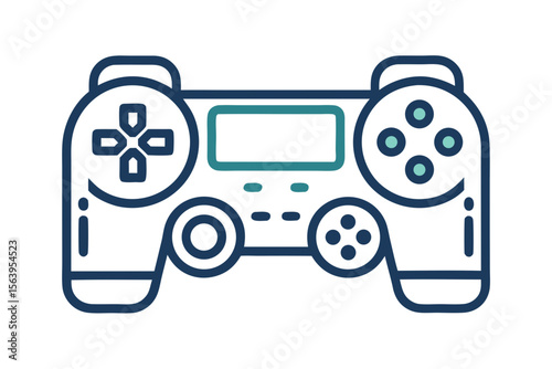 mono line gaming console icon minimal layout