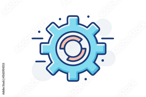 mono line gear productivity icon mono design