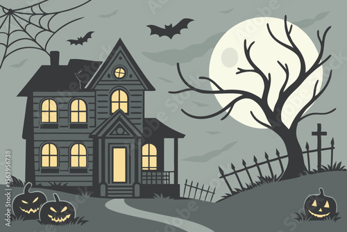 Scary Halloween Haunted Scene