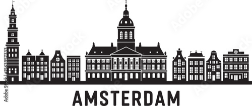 Royal Palace Westerkerk Canal Houses Amsterdam Netherlands Icon City Culture Architecture