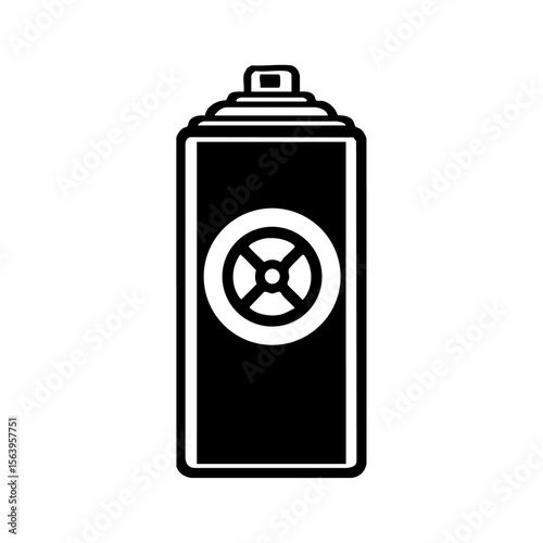 Minimalist vector of a spray can featuring a resistance symbol, combining artistic expression with activism and street protest culture.
