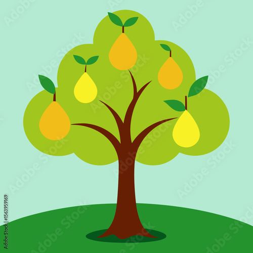 vector illustration of an apple tree