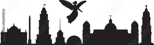 Angel Monument Cathedral Dome Mexico City Culture Landmark Historical Icon Skyline