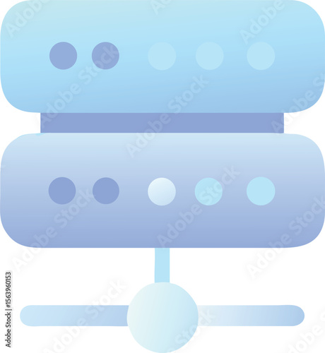Vector art of a blue gradient server icon isolated on transparent background