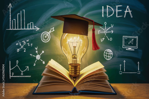 light bulb and books