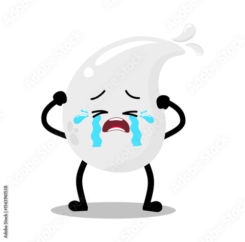 Cute Hand Drawn White Blood Drop Crying Out Loud