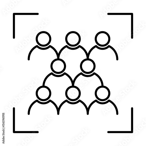 Group photo shoot. Group poses. Focus group icon