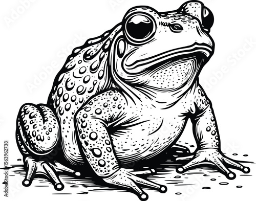 drawing coloring book pages for children and adults, frog on a leaf line art