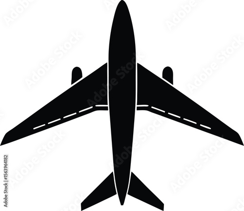 Airborne Silhouette: A sleek, minimalist silhouette of a passenger airplane, soaring against a backdrop of endless possibilities, symbolizing the spirit of travel and exploration.