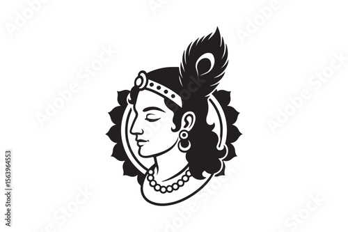 krishna’s vector art illustration on white background