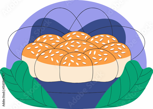 Traditional Challah Bread for Rosh Hashanah in a Decorative Basket for Holiday Recipes, Cultural Blogs, Religious Awareness, and Jewish Celebration Content  