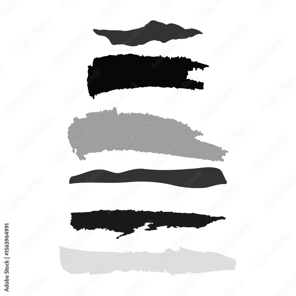 nice and cool art brush type text fill shapes vector set art design background