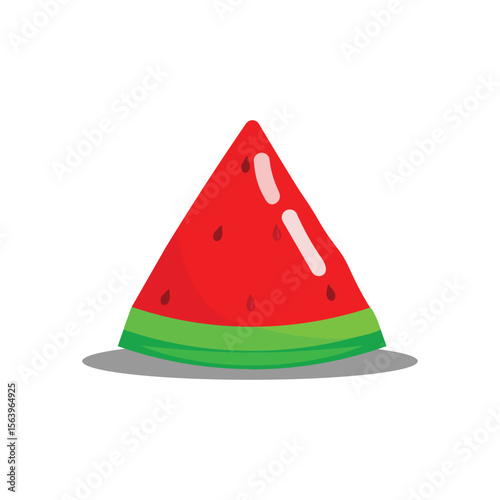 cool red pieces of watermelon fruits vector art design on white background