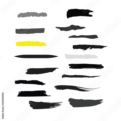 dark and gray art brush bundle set type text fill shapes vector set art design background