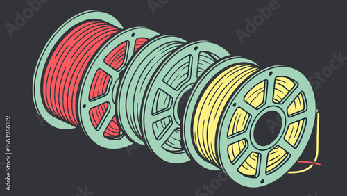 Filament spools for d printing materials pla abs petg and other materials for d printers and projects