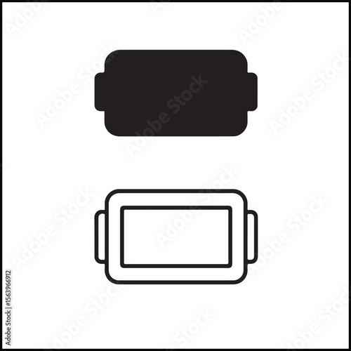 Baking Tray Icon Flat and Outline Vector