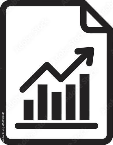 Upward trending bar graph on a document, illustrating positive growth and progress.