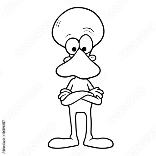 Simple Cartoon Character Design for Kids Coloring Book Fun and Creative Activities