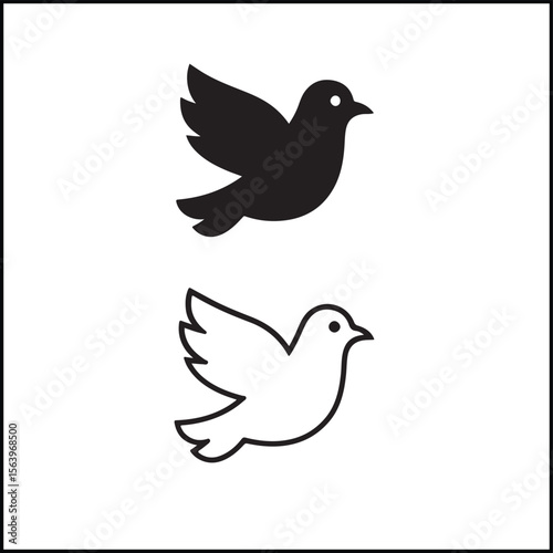 Wallpaper Mural Dove Icon Flat and Outline Vector Torontodigital.ca